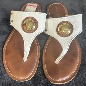 Tommy Hilfiger White Leather Sandals Size 8 Leilani